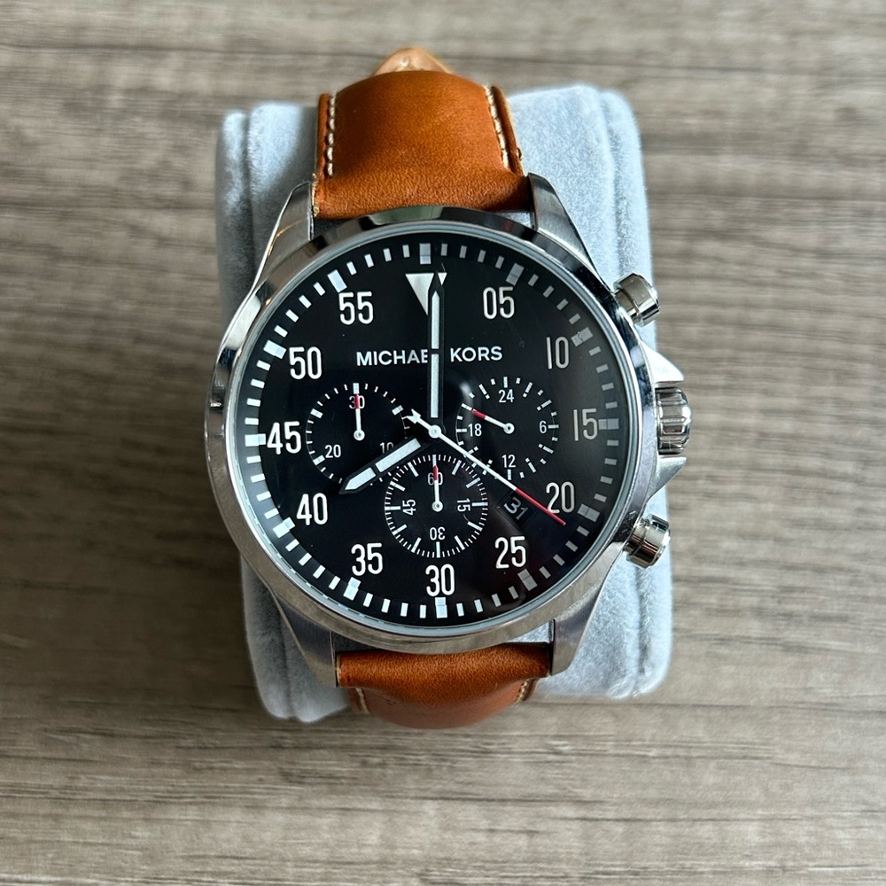 Brown Leather Strap Men’s Michael Kors Watch